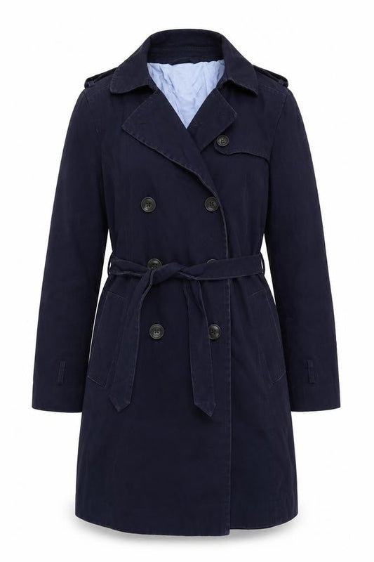 Gap Womens Blue Trench Coat Coat Size M Button