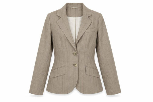 Next Womens Beige Striped Jacket Blazer Size 10 Button