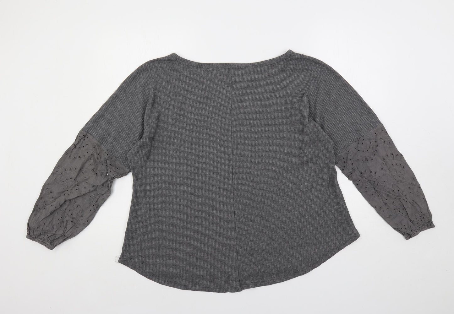 Yoins Womens Grey Polyester Basic T-Shirt Size XL Boat Neck