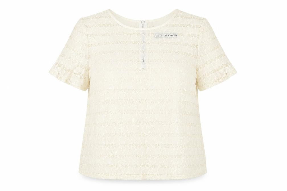 Dorothy Perkins Womens Beige Polyester Basic T-Shirt Size 12 Boat Neck