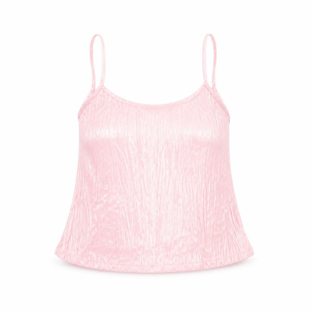 Topshop Womens Pink Polyester Camisole T-Shirt Size 8 Scoop Neck