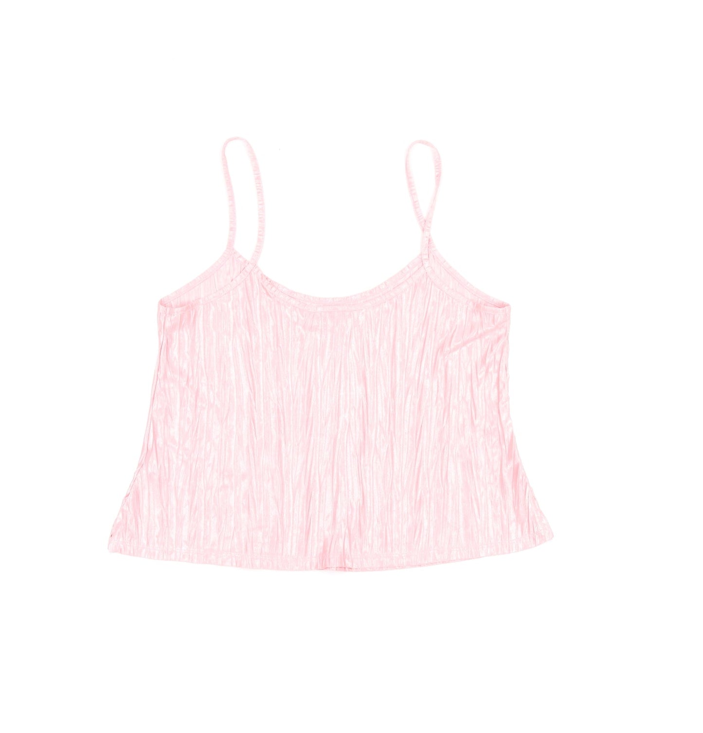 Topshop Womens Pink Polyester Camisole T-Shirt Size 8 Scoop Neck