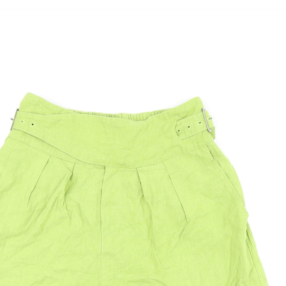 Urban Outfitters Womens Green Polyester Basic Shorts Size S L3 in Regular Buckle