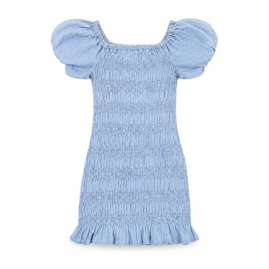 Candy Couture Girls Blue Cotton Mini Size 9 Years Off the Shoulder Pullover