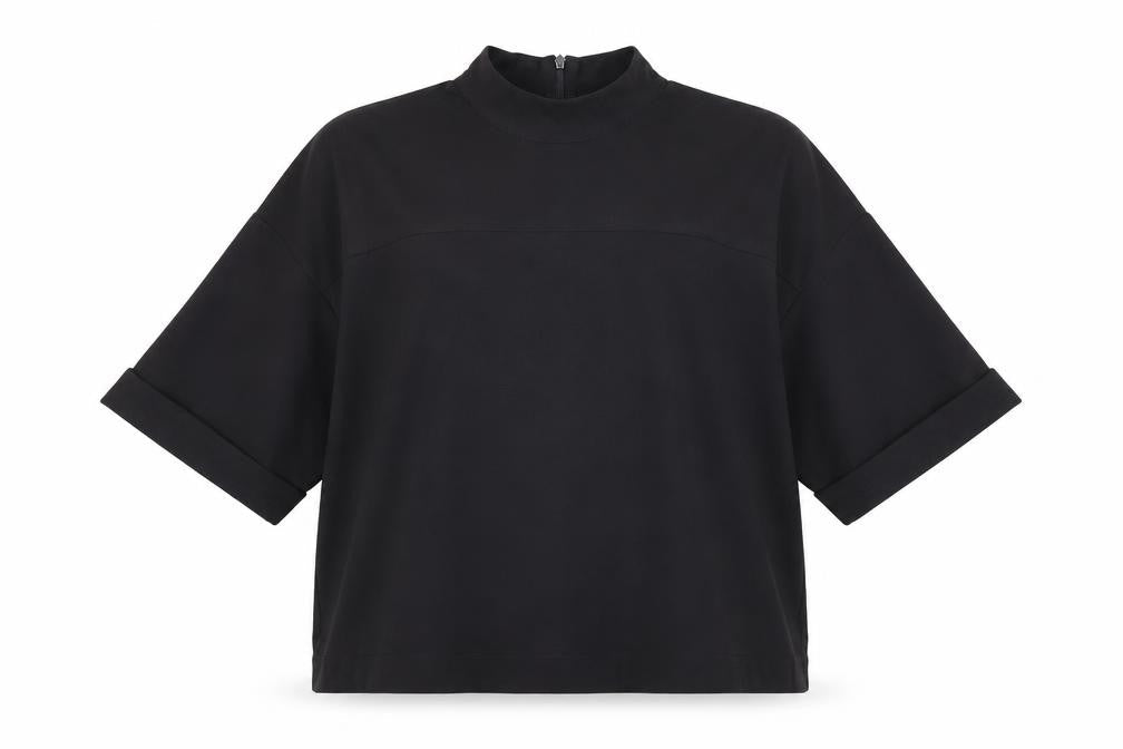 ASOS Womens Black Polyester Basic Blouse Size 12 Round Neck