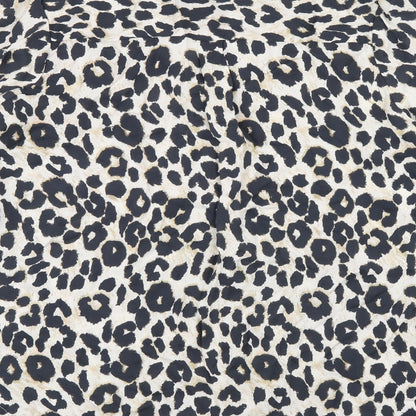 Sonsandar Womens Beige Animal Print Viscose Basic Button-Up Size 12 Collared - Leopard print