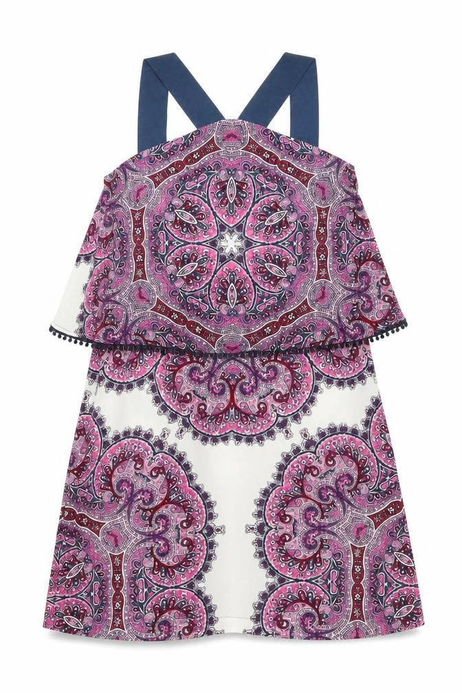 Warehouse Womens Pink Paisley Polyester Shift Size 8 Halter Zip