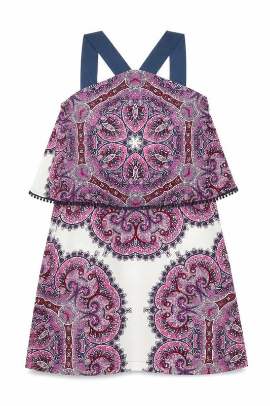 Warehouse Womens Pink Paisley Polyester Shift Size 8 Halter Zip