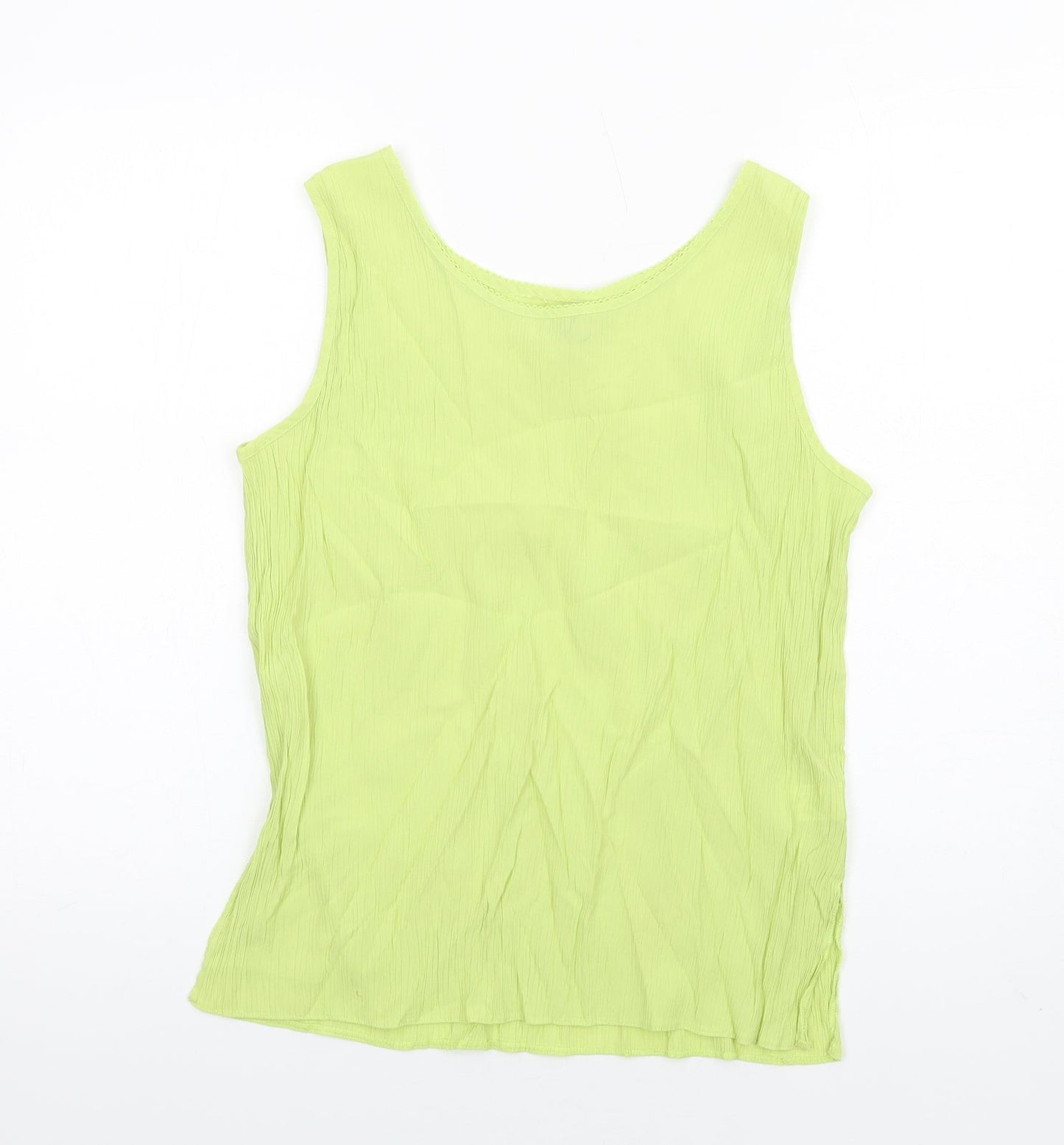 Anna Morelle Womens Green Viscose Basic Tank Size 14 Scoop Neck