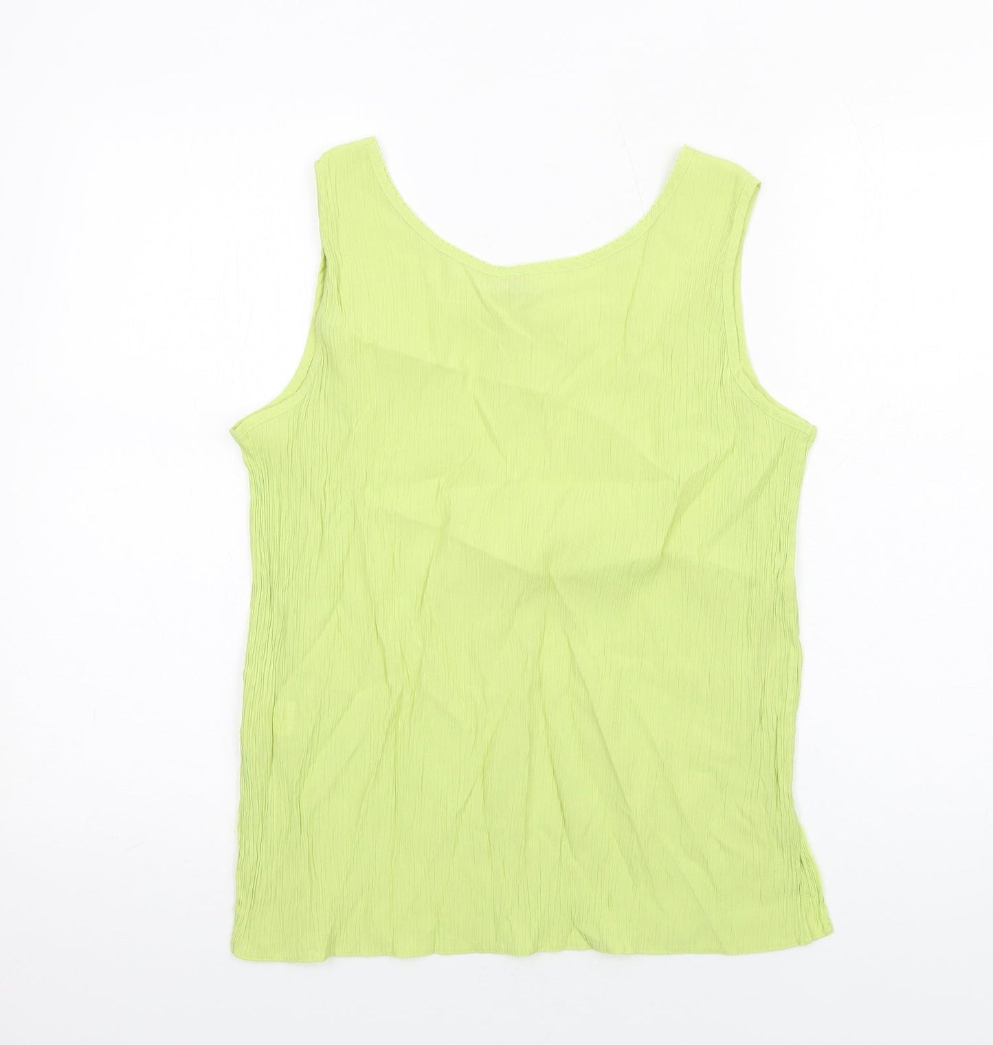 Anna Morelle Womens Green Viscose Basic Tank Size 14 Scoop Neck