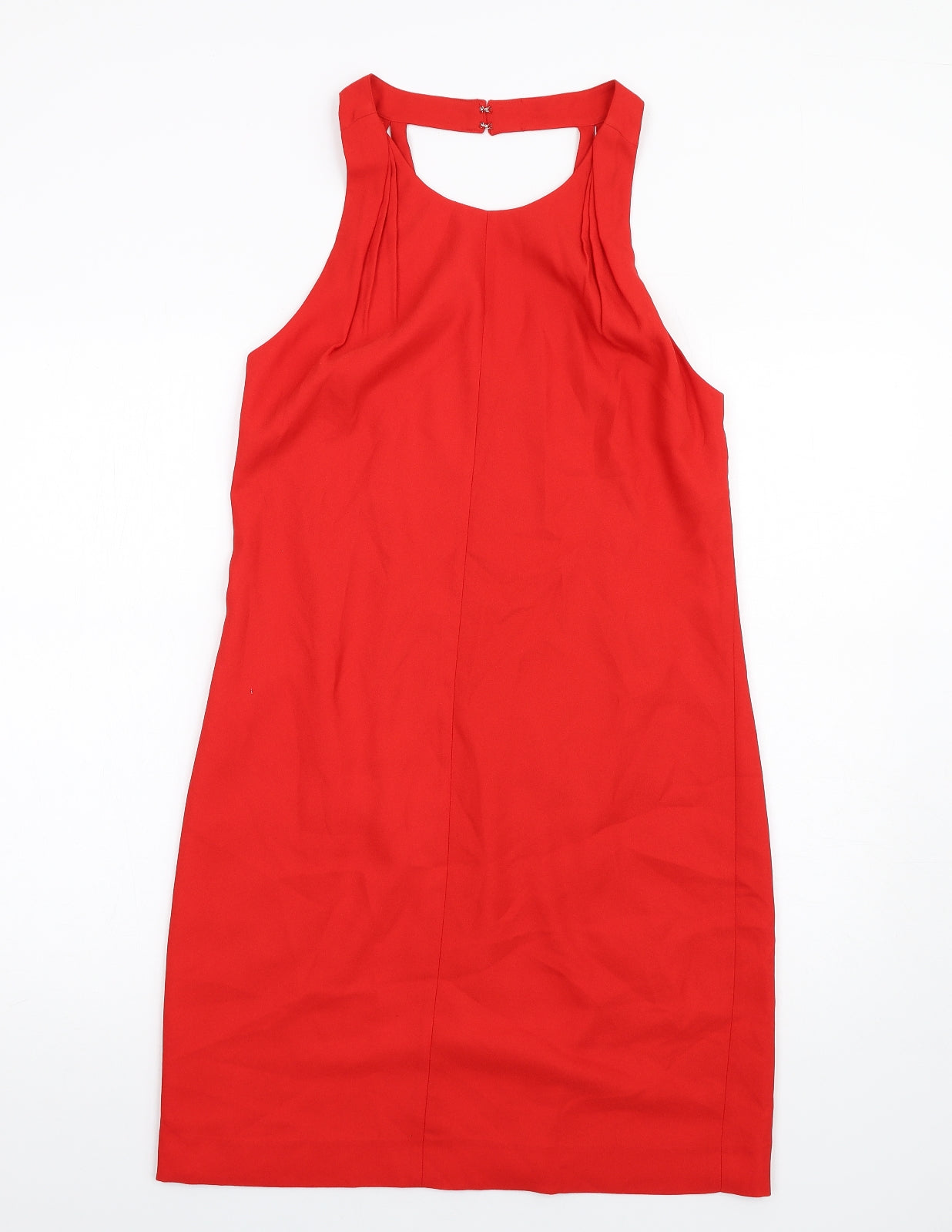 Great Plains Womens Red Polyester A-Line Size 10 Scoop Neck Zip