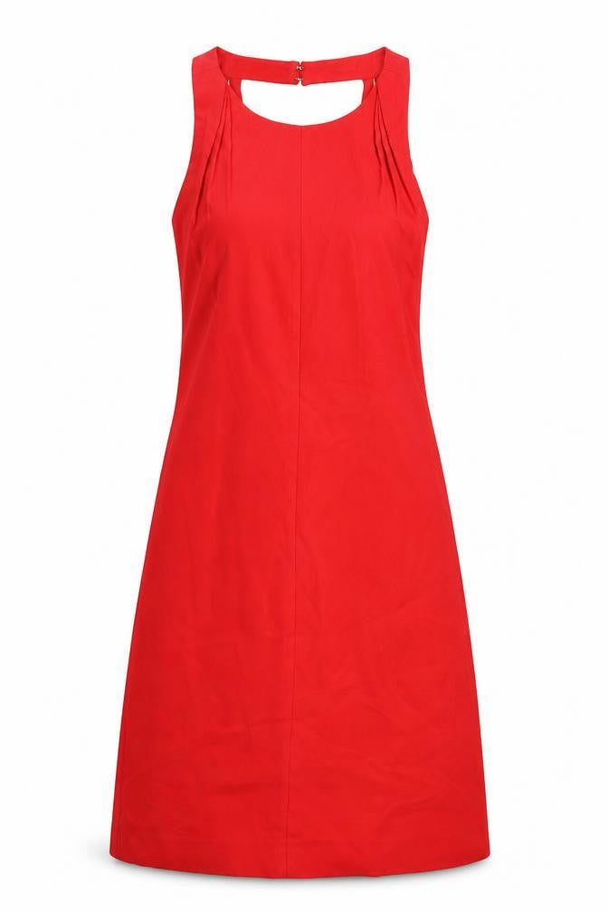 Great Plains Womens Red Polyester A-Line Size 10 Scoop Neck Zip
