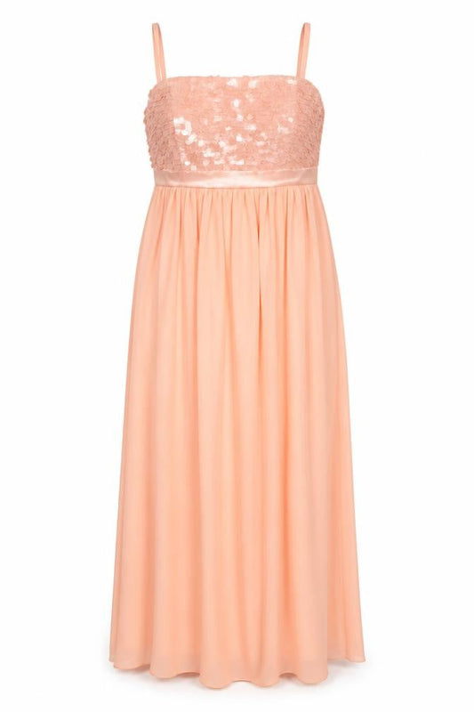 Coast Womens Pink Polyester Maxi Size 10 Square Neck Zip - Sequins