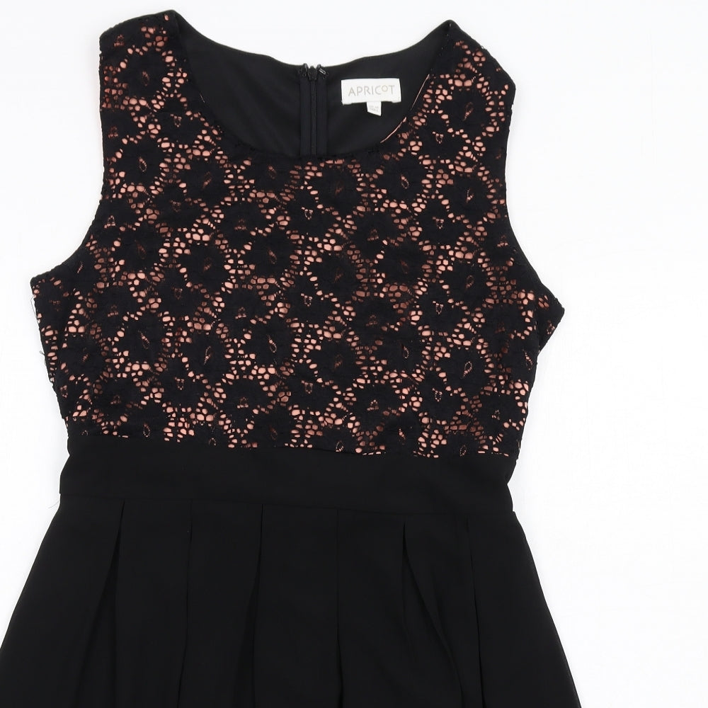 Apricot Womens Black Polyester A-Line Size 14 Round Neck Zip
