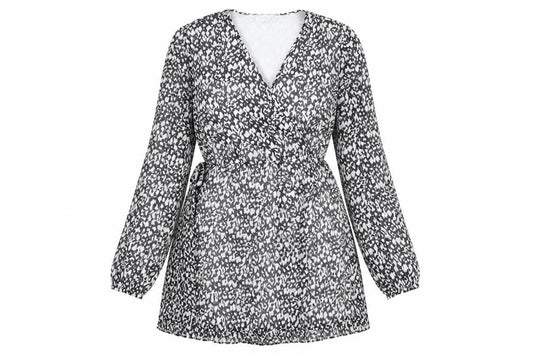 VILA Womens Black Geometric Polyester A-Line Size 14 V-Neck Pullover