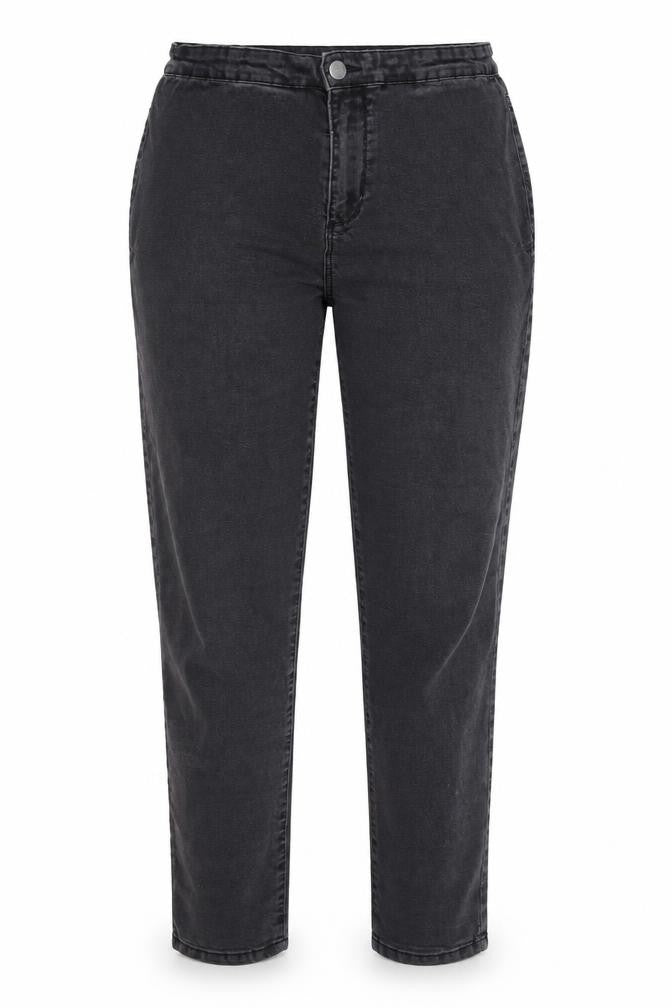 Denim & Co. Womens Black Cotton Straight Jeans Size 16 L26 in Regular Zip