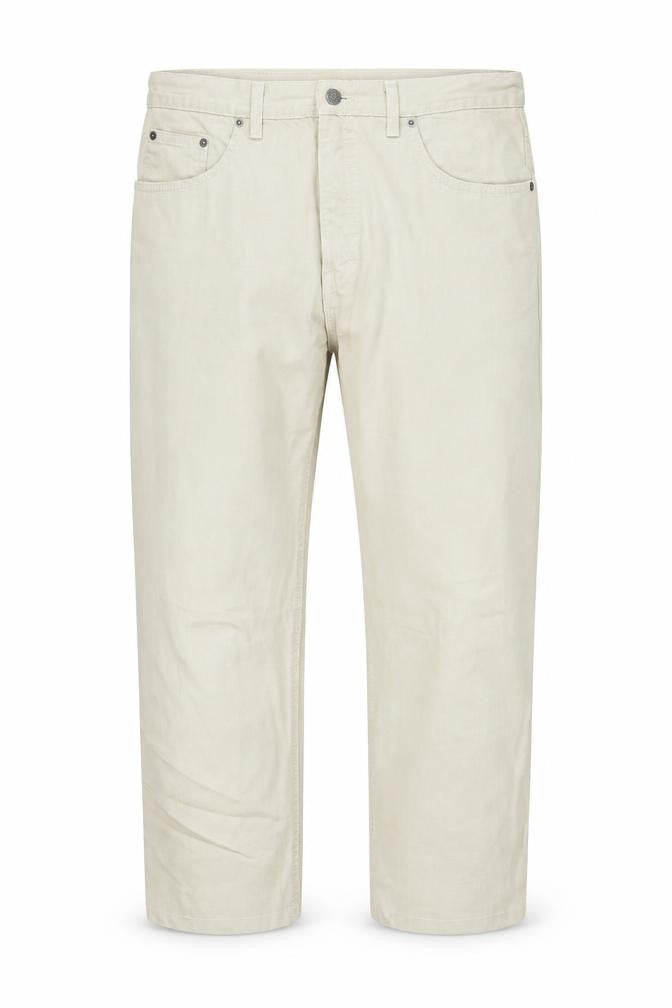 Marks & Spencer Mens Beige Cotton Straight Jeans Size 34 in L24 in Regular Zip