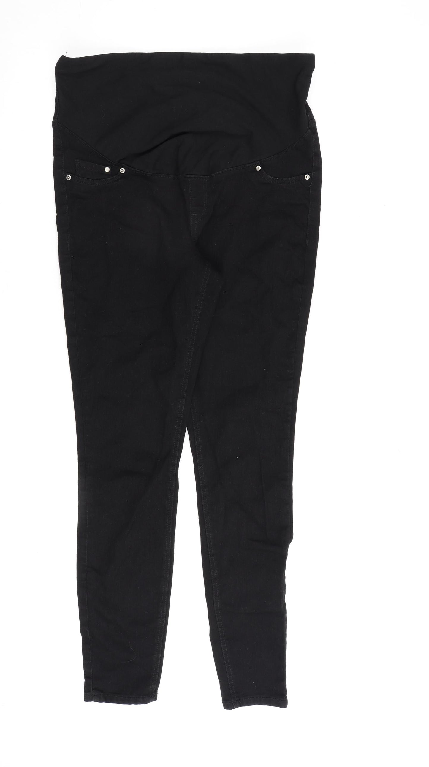 H&M Womens Black Cotton Skinny Jeans Size L L30 in Regular