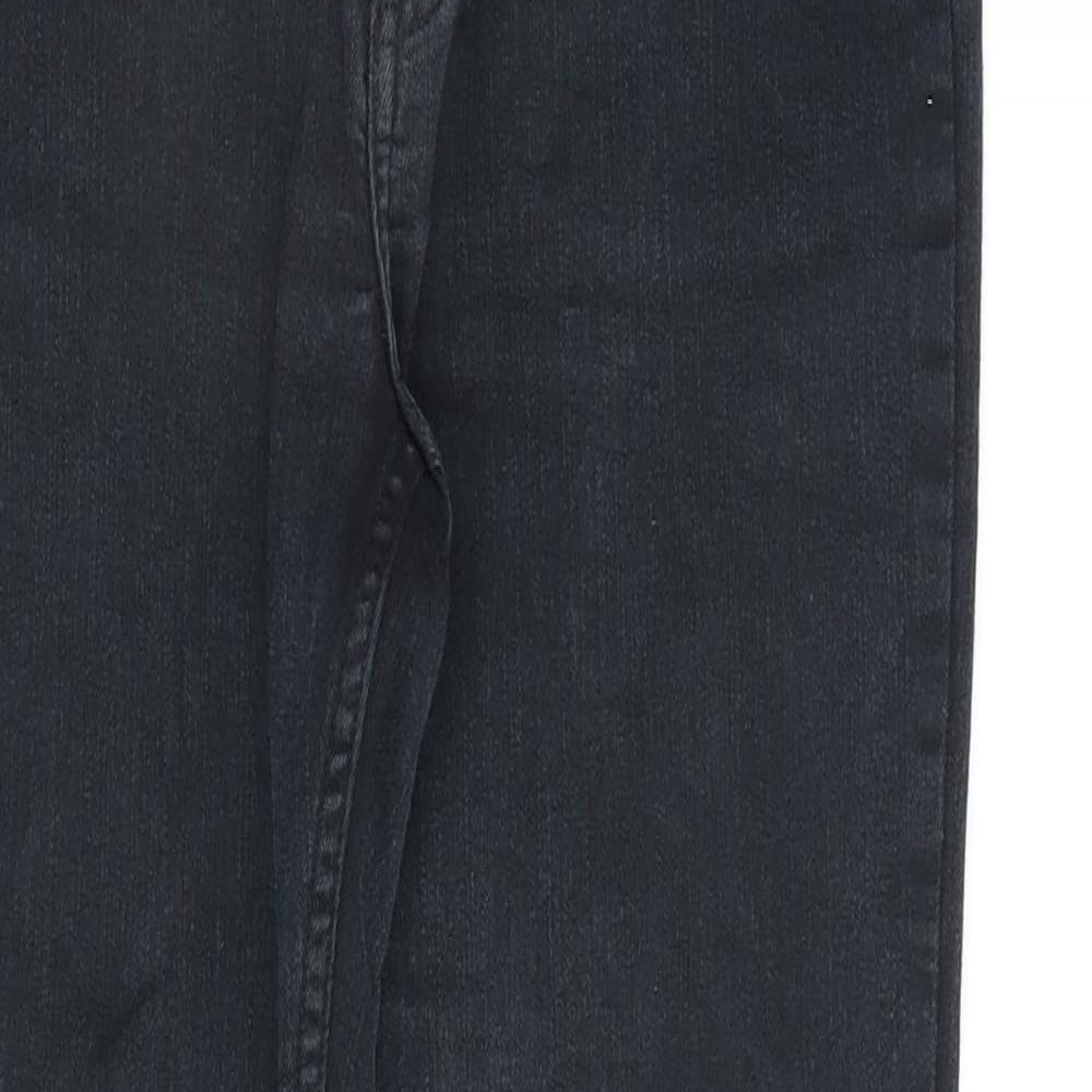 H&M Womens Black Cotton Straight Jeans Size 8 L27 in Regular Zip
