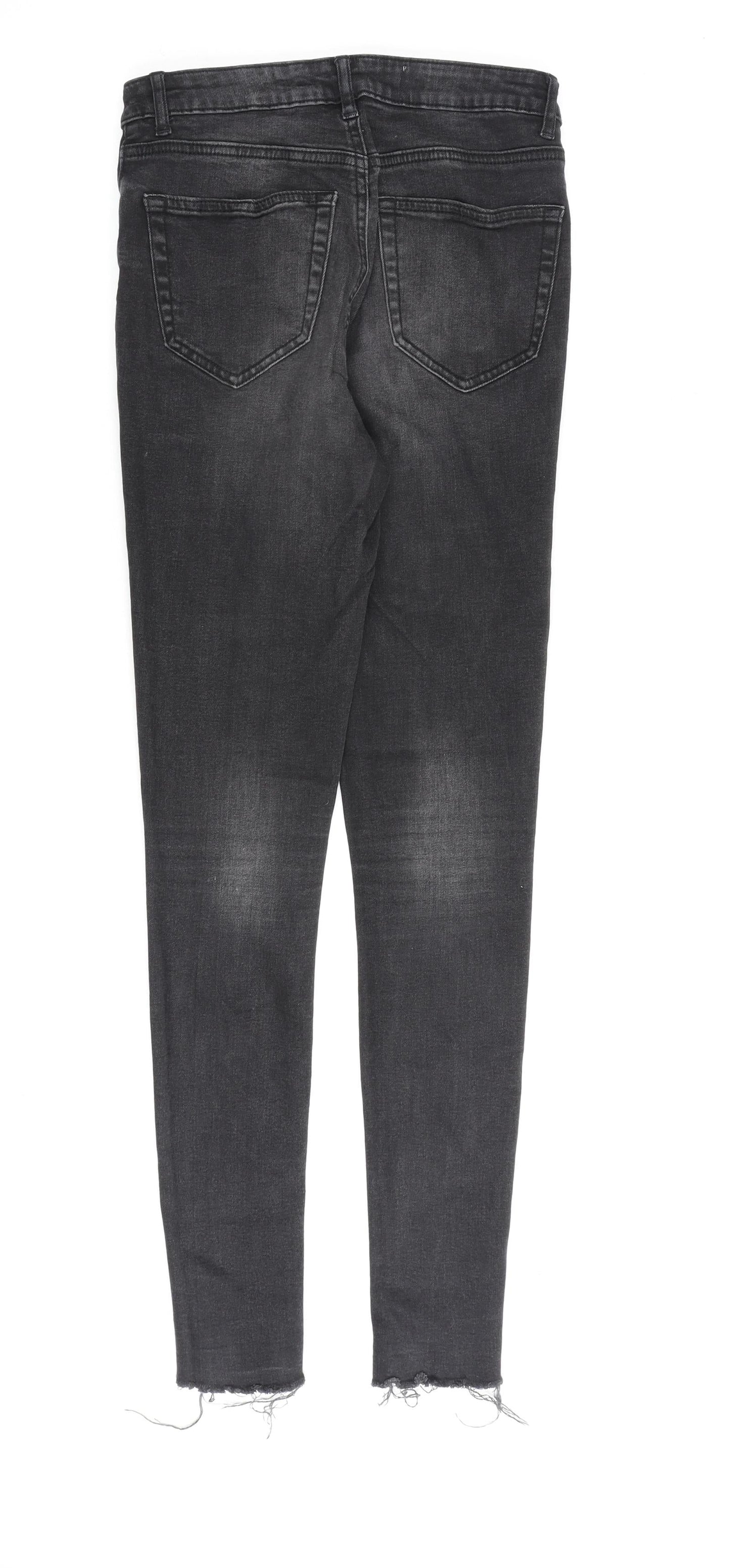 Denim & Co. Womens Grey Cotton Skinny Jeans Size 8 L30 in Regular Zip
