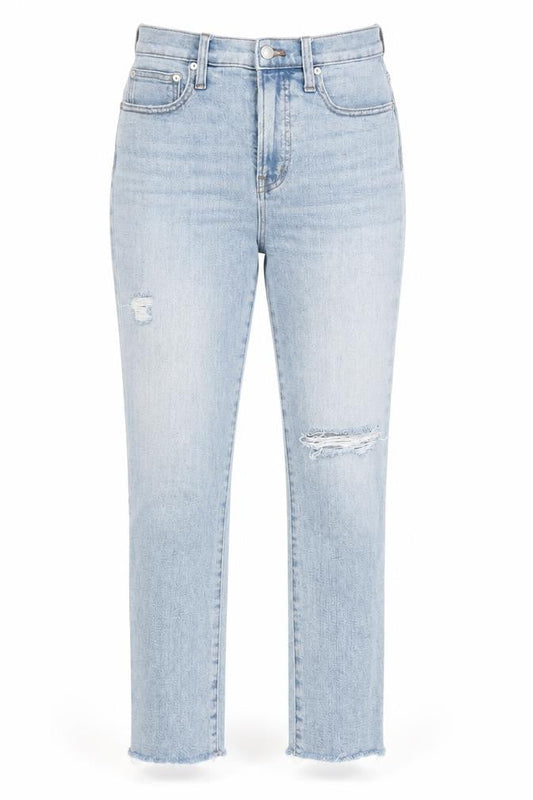 Madewell Womens Blue Cotton Straight Jeans Size 24 in L27 in Regular Zip
