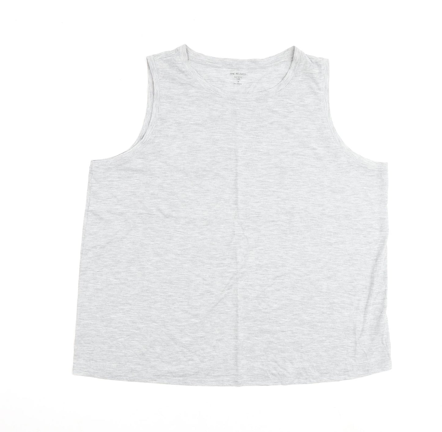 Marks and Spencer Womens Grey Polyester Basic Tank Size 18 Round Neck