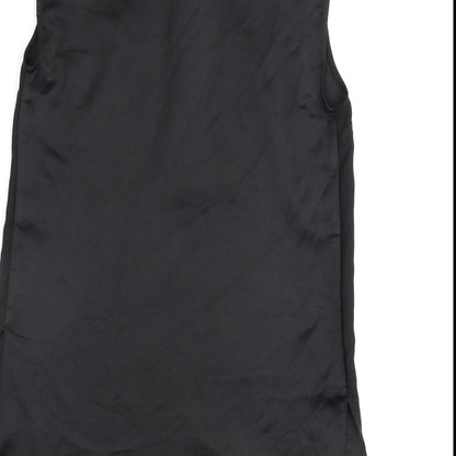 Warehouse Womens Black Polyester Basic Blouse Size 8 Round Neck
