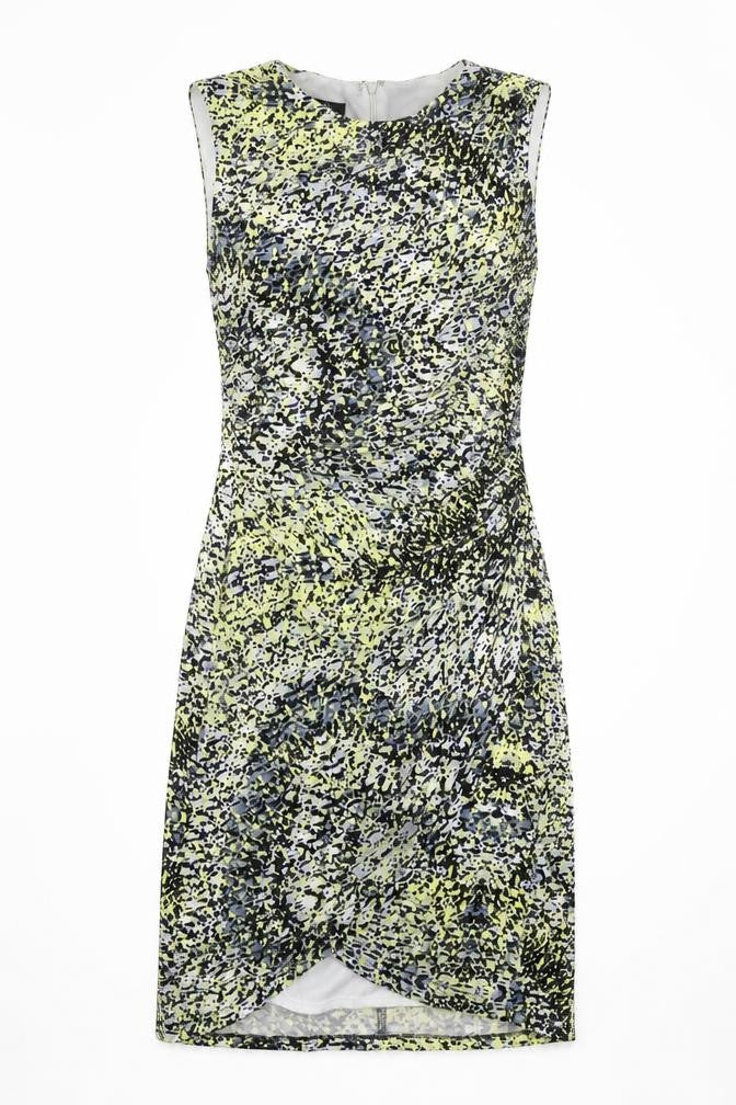 Ivy + Blue Womens Multicoloured Geometric Polyester A-Line Size 14 Round Neck Zip