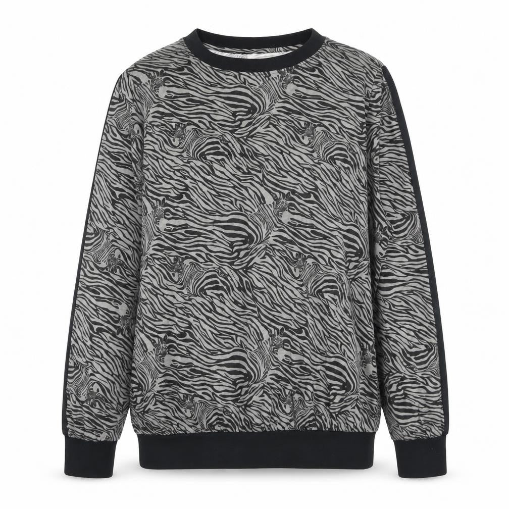 Pretty Secrets Womens Grey Animal Print Polyester Pullover Sweatshirt Size 8 Pullover