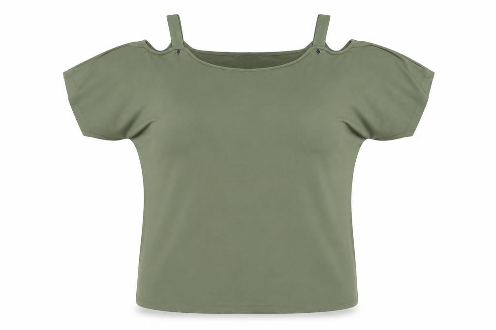 Julien Macdonald Womens Green Polyester Basic Blouse Size 16 Square Neck