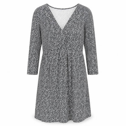 JoJo Maman Bébé Womens Black Geometric Viscose A-Line Size S V-Neck Pullover
