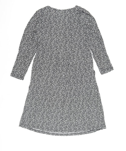 JoJo Maman Bébé Womens Black Geometric Viscose A-Line Size S V-Neck Pullover