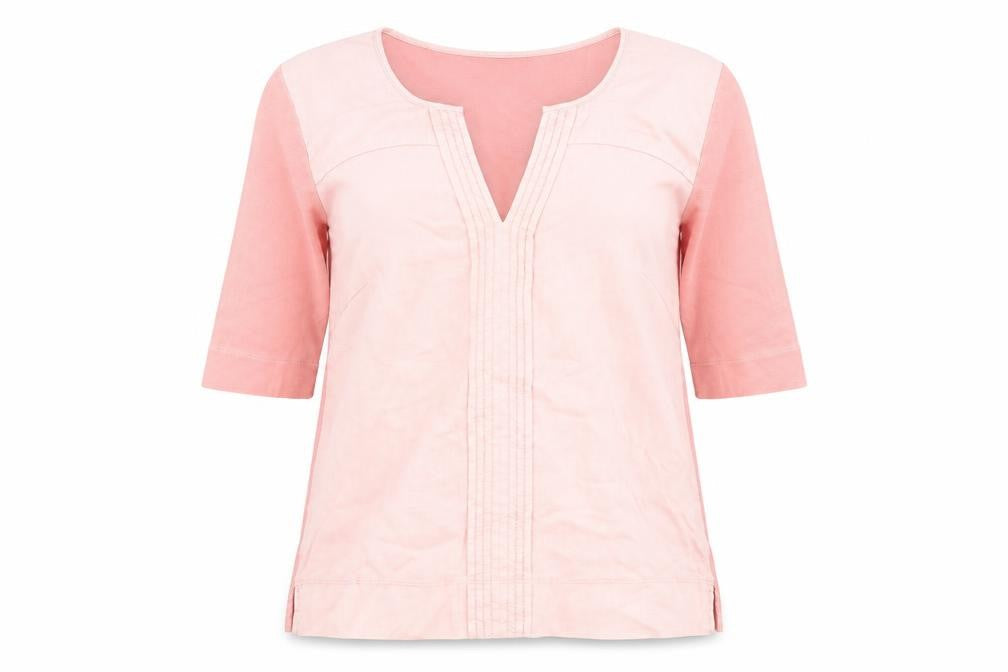 Sandwich Womens Pink 100% Cotton Basic Blouse Size 6 V-Neck