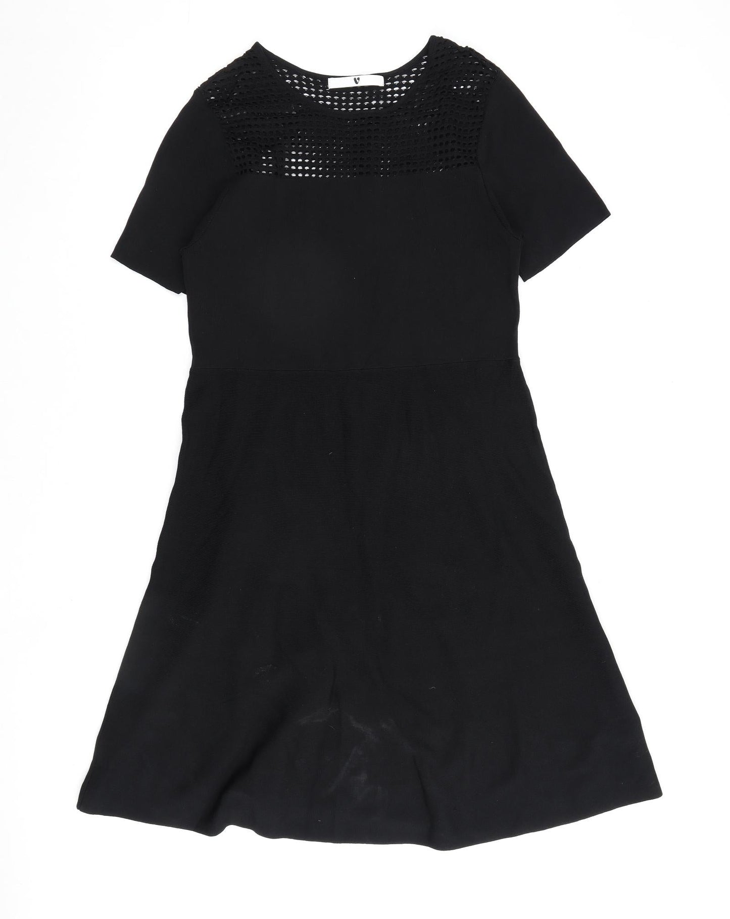 Very Womens Black Viscose A-Line Size 14 Round Neck Pullover