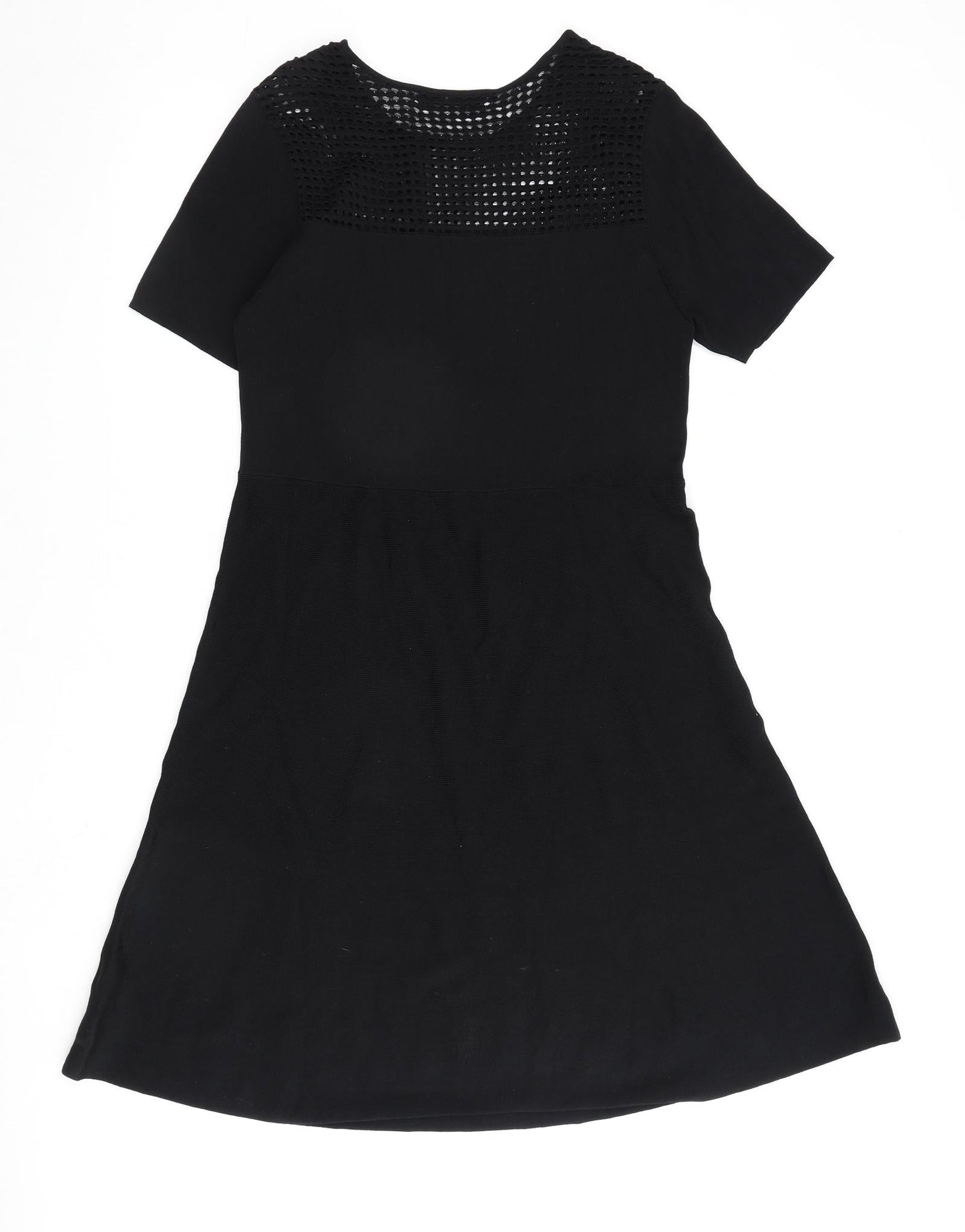Very Womens Black Viscose A-Line Size 14 Round Neck Pullover