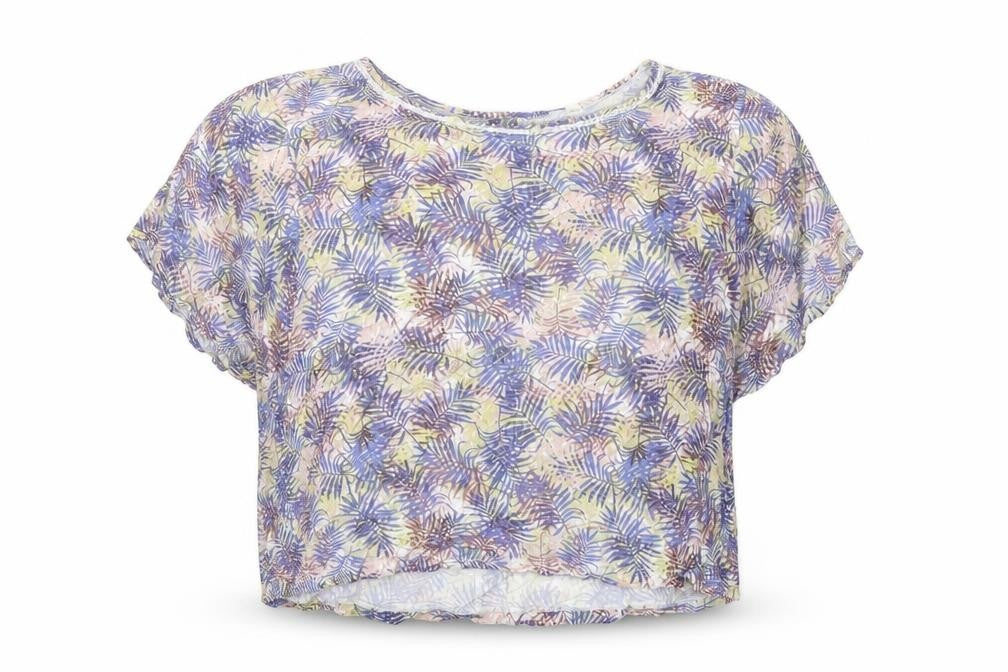 Indigo Womens Multicoloured Floral Viscose Basic Blouse Size 18 Boat Neck