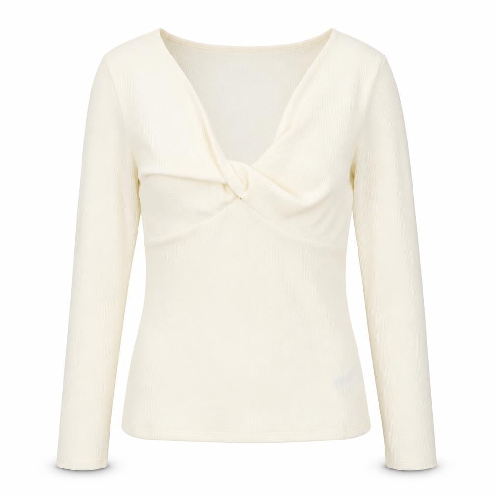 Marks & Spencer Womens Ivory Polyester Basic Blouse Size 14 V-Neck