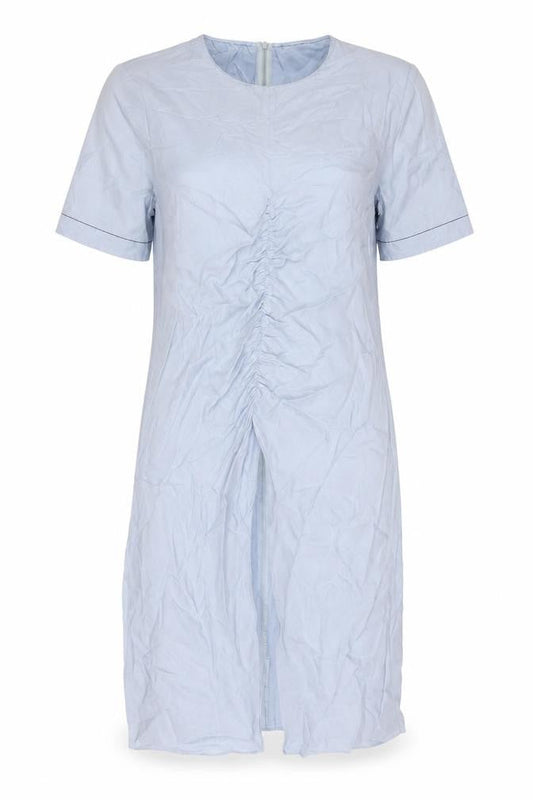 Zara Womens Blue Cupro Shift Size S Round Neck Zip