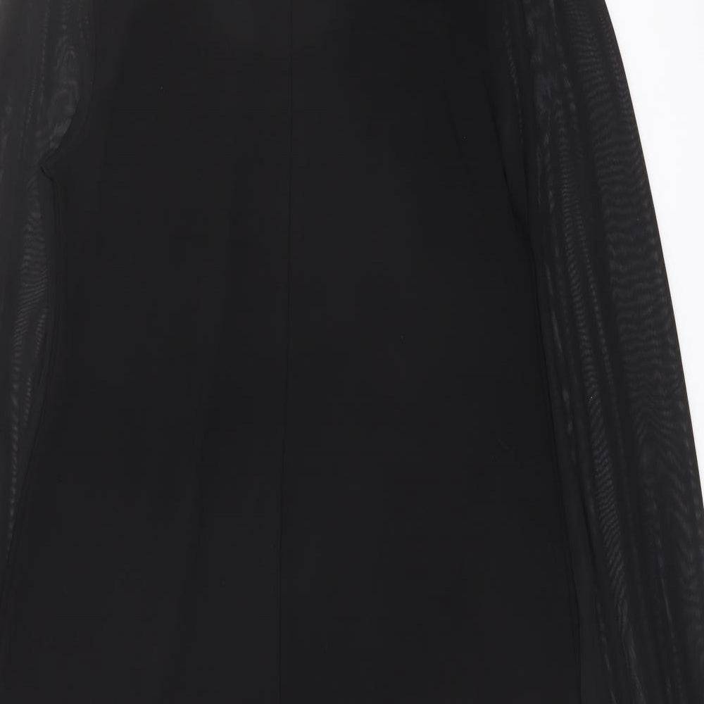 Dorothy Perkins Womens Black Polyester A-Line Size 10 Boat Neck Pullover