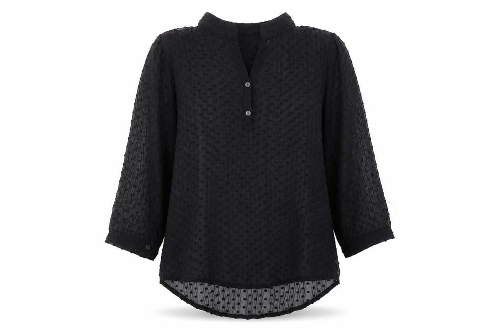 Laura Bianchi Womens Black Polyester Basic Blouse Size M V-Neck