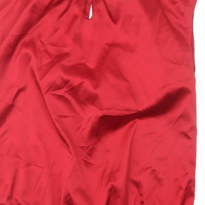 Et Vous Womens Red Polyester Basic Blouse Size 12 Round Neck
