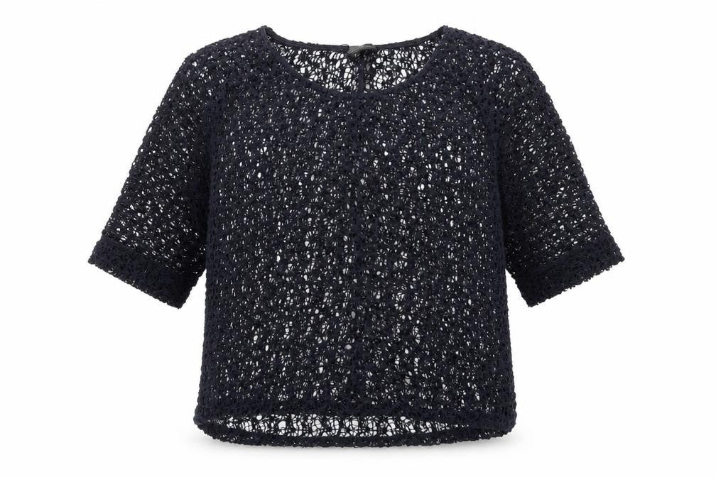 next# Womens Blue Cotton Basic Blouse Size 12 Boat Neck