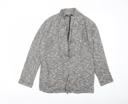 Miss Selfridge Womens Grey Geometric Jacket Blazer Size 8