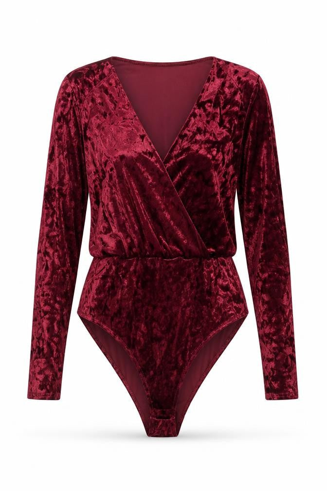 Boohoo Womens Red Polyester Bodysuit One-Piece Size 10 Snap