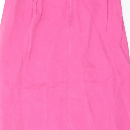 Ann Harvey Womens Pink Lyocell A-Line Skirt Size 18 Zip