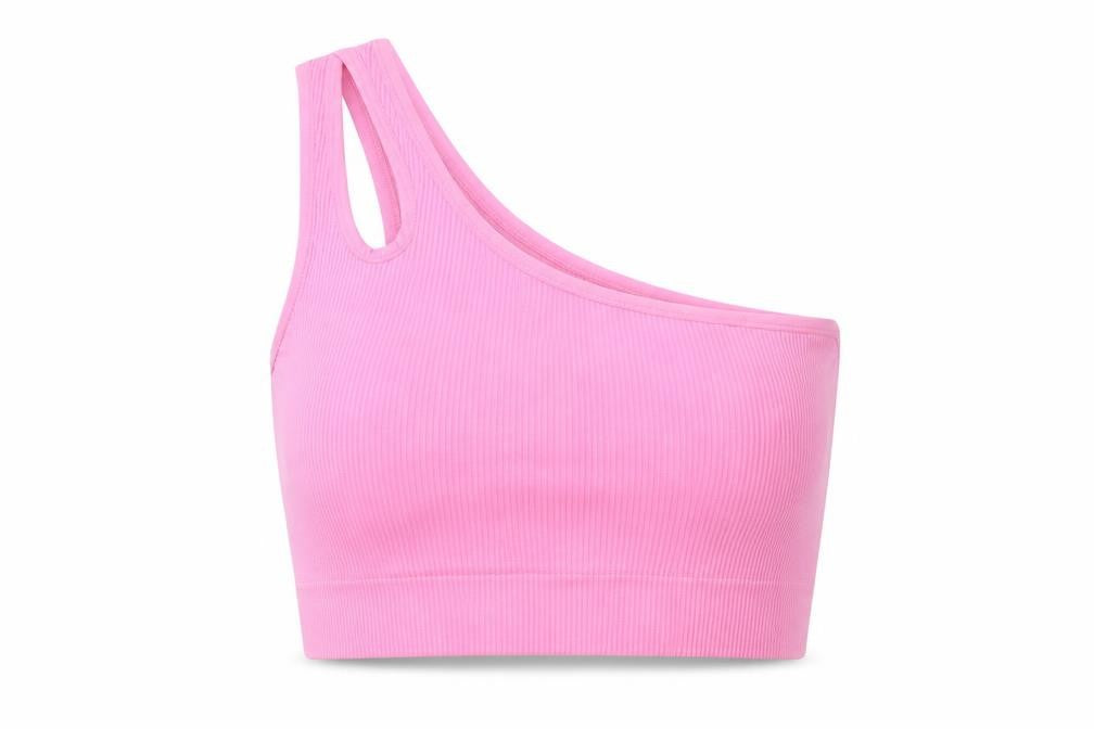 Dunnes Stores Womens Pink Polyamide Cropped Tank Size M One Shoulder