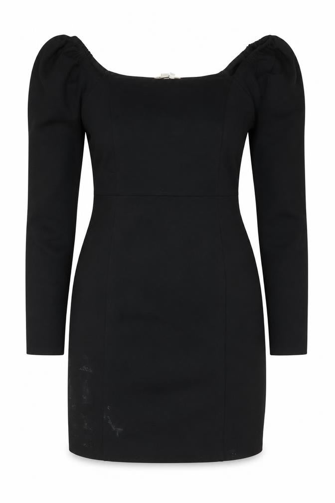Biden Womens Black Viscose Bodycon Size 12 Square Neck Zip