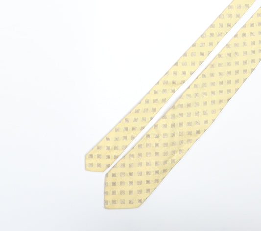 Pal Zilteri Mens Yellow Geometric Silk Pointed Tie One Size