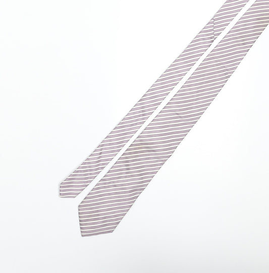 Boss Mens Purple Striped Silk Pointed Tie One Size