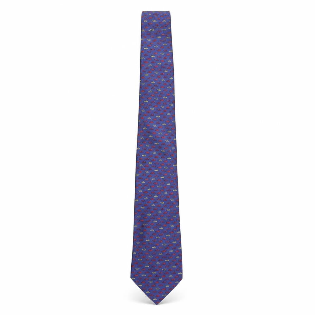 Cornelia James Mens Blue Geometric Silk Pointed Tie One Size